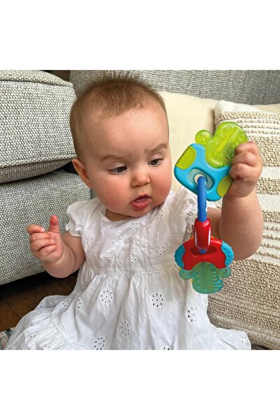 Nuby IcyBite™ Silicone Baby Teether (BPA-free) - Key Ring Design, Ages 3+ months