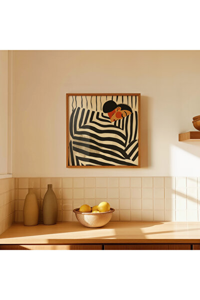 ARTHOUSECOLLECTIVE Striped Embrace – Abstract Art Collection – Square Poster - Unframed Poster in Painting Sizes