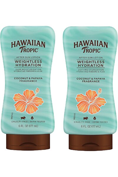 Hawaiian Tropic Silk Hydration Lightweight After-Sun Lotion with Aloe Gel Strips, 6 oz - Pack of 2
