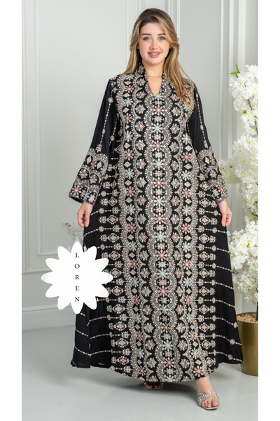 Loren جلابية عبير الزخارف المطرّزة المستوحاة من جمال التراث