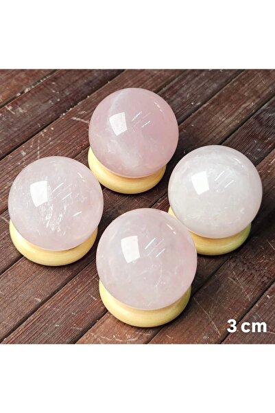 Altınsoy collection 1 Adet A Kalite Pembe Kuvars Küre Dekor