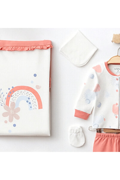 Aziz Bebe Rainbow Pattern Pocket Detailed 10-Piece Hospital Discharge Set