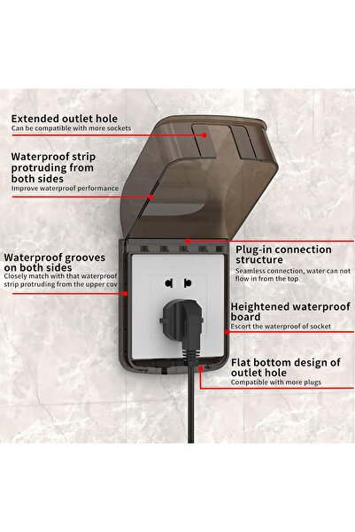 Generic 2-Pack Waterproof Wall Socket Covers, Childproof Electrical Outlet Protector - Nalakal