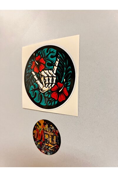 sticker Skeleton Hand Flower Detailed 7X7Cm Car Motorcycle Helmet Laptop Windshield Sticker Printing