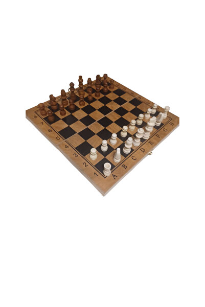 Vision XXI Joc De Sah, Table Si Dame Din Lemn, tabla de joc 34*34 cm, Piese S...