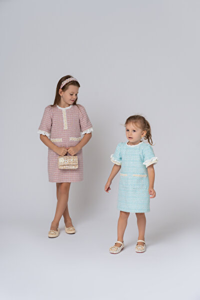 kiddos.ro Girls' blue tweed dress, holidays, occasions, Christmas