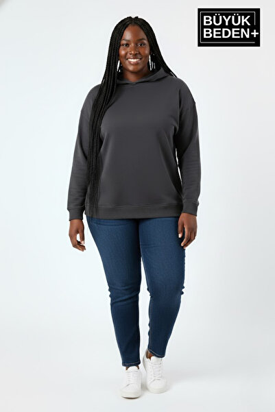 Superlife Γυναικείο φούτερ με κουκούλα Plus Size SPR24BSWK57