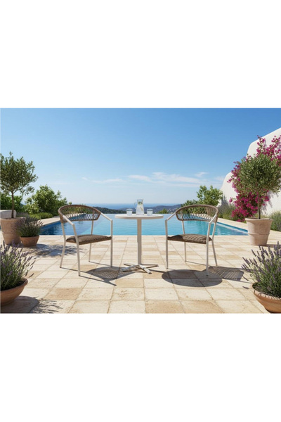 DEC9 Outdoor seating set: 2 chairs and a table