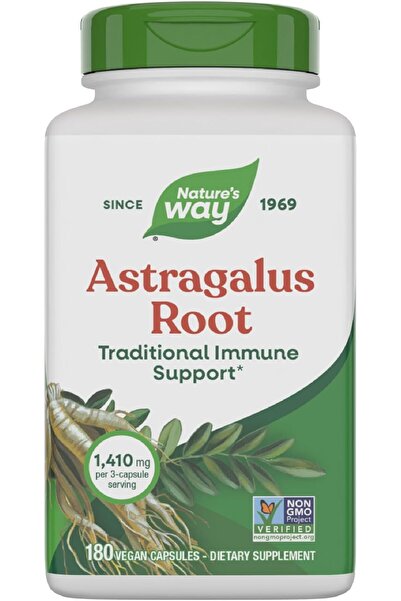 Nature's Way Astragalus Root Dietary Supplement, 180 Capsules, 470 mg
