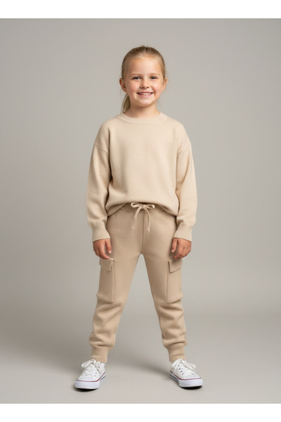 KidsMagazin Pantaloni tricotați crem