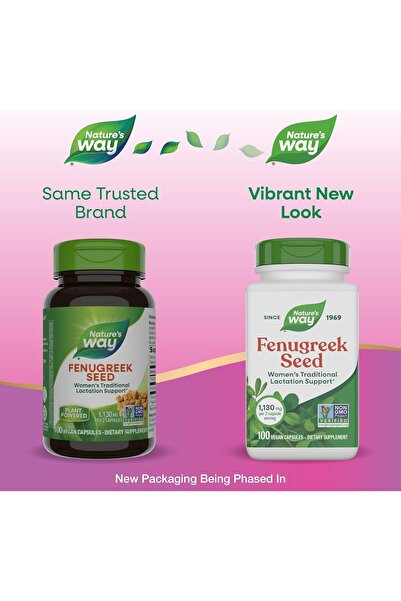 Nature's Way Fenugreek Seed Capsules, 1220 mg, 100 Vegan Capsules