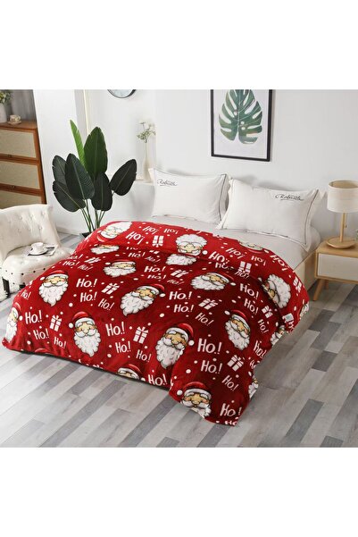 Inovius Cocolino Blanket Christmas Pattern 200x230, Burgundy with Santa Claus - LIM180