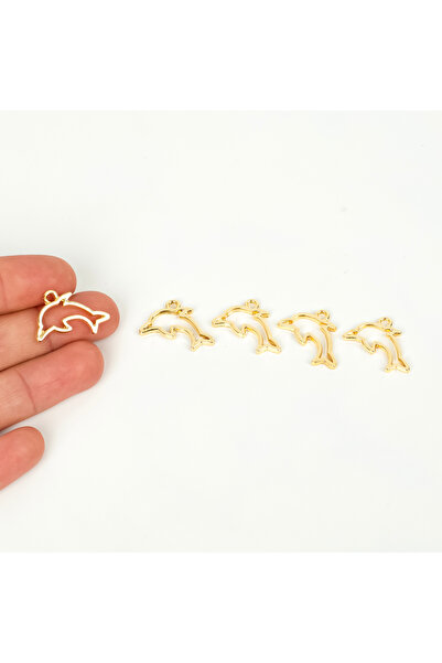 yfhobi 1 Adet - 22 mm Yunus Desenli Uç, Charm Uç, Altın Kaplama 1.Kalite Kara...