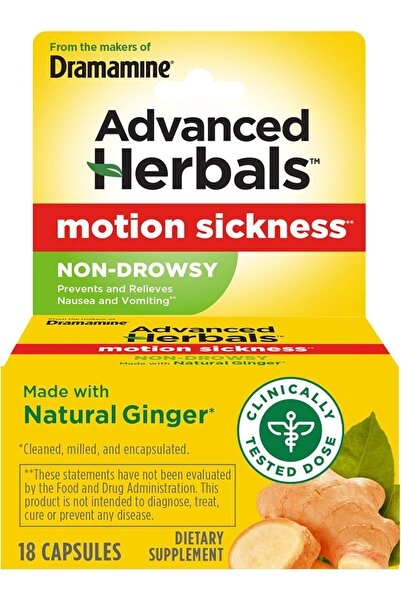 Dramamine Advanced Herbals Motion Sickness Non-Drowsy | 18 Count