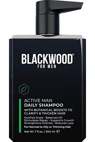 Blackwood For Men شامبو Active Man اليومي - نباتي، خالٍ من الكبريتات، مع الجي...
