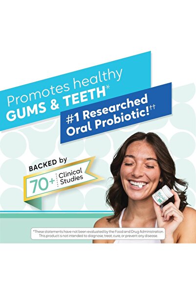 BioGaia ProDentis Oral Probiotic Lozenges, Mint, Alcohol-Free, 30 Lozenges