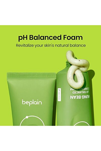 beplain Mung Bean pH 2.8 Foam Cleanser 80 ml – Unscented Mild Face Wash
