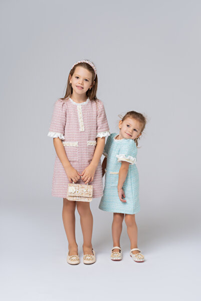 kiddos.ro Girls' blue tweed dress, holidays, occasions, Christmas