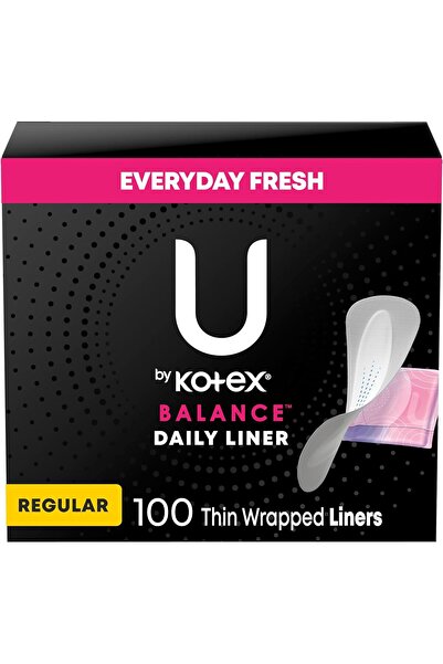 U by Kotex فوط صحية يومية Barely There، امتصاص خفيف، خالية من العطور، 100 قطعة