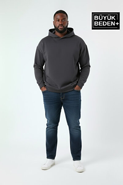 Superlife Чоловічий великий розмір тонкий світшот з капюшоном SPR24BSW57