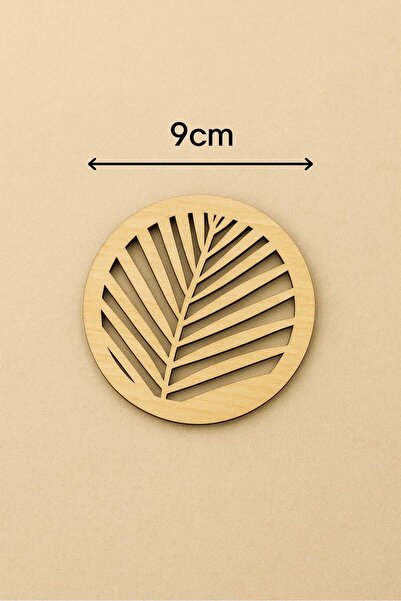 hebmeyy Wooden Coasters, Leaf Pattern, Set of 4