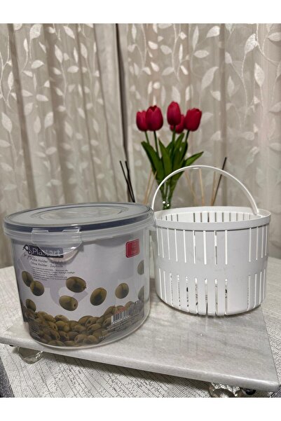 Plastard 2.5 Liter Pickle Bowl with Strainer Olive Bowl Fresh Box Storage Container