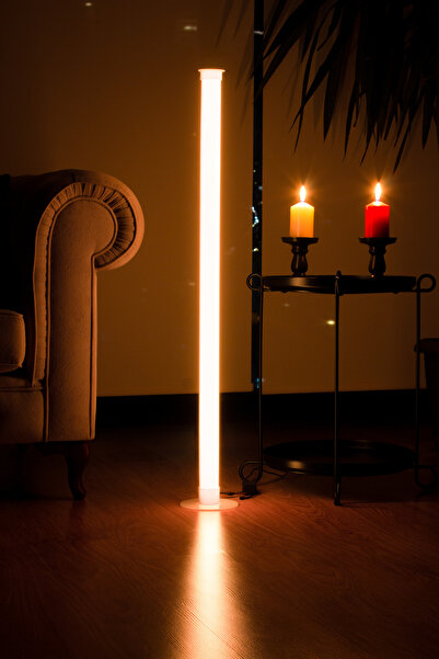 Locus Tasarım 360 Derece Beyaz ve Renkli Işık Veren RGB Yerden Aydınlatma Lambader Uzaktan Kumandalı