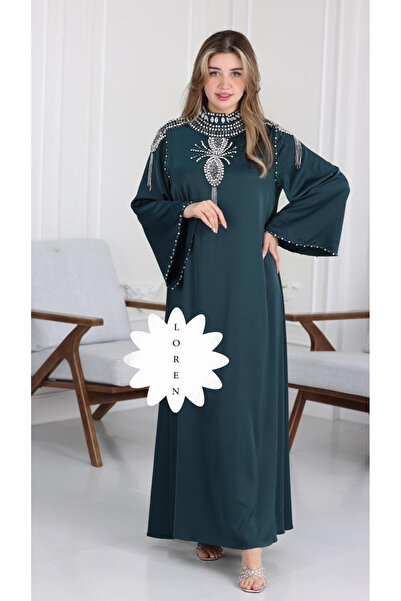 Loren Luxurious silver embroidered jalabiya