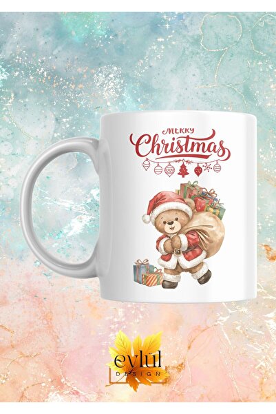 Eylül Design تصميم خاص لعيد الميلاد المجيد، كوب هدية لطيف على شكل دب مطبوع - ...