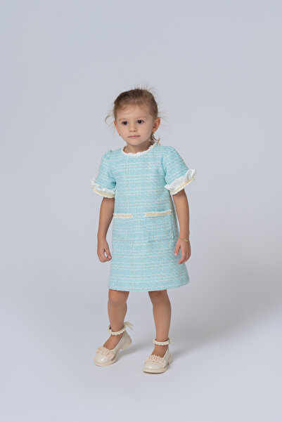 kiddos.ro Girls' blue tweed dress, holidays, occasions, Christmas