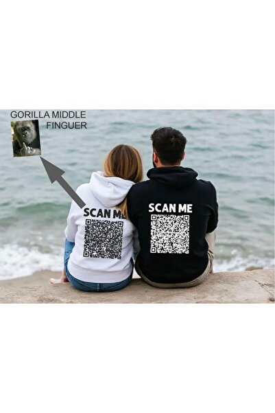 Oceanwear سويت شيرت قصة فضفاضة Scan Me مطبوع المرح للجنسين