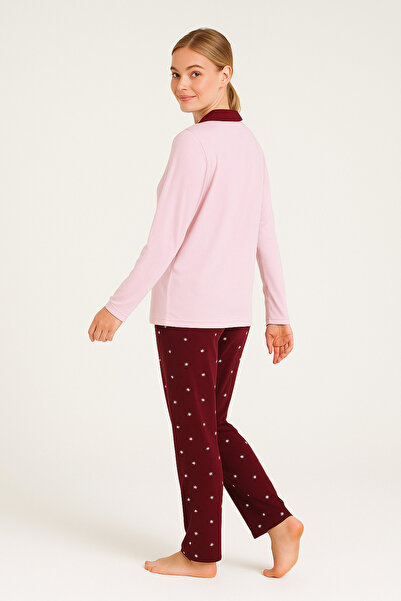 Mutlu City Women's Milan Fabric Comfortable Fit Buttoned Soft Pajama Set 4982