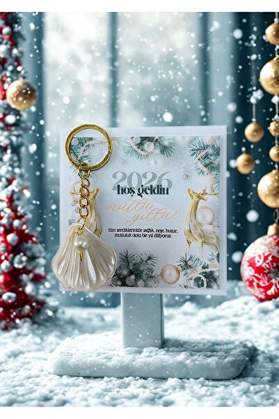 HEN GSM 10 قطع من سلسلة مفاتيح المحار اللؤلؤي لعيد الأم، عيد الميلاد، السنة الجديدة، سنة جديدة سعيدة، 2026