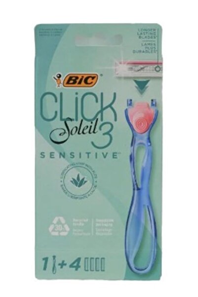 Bic Click Soleil 3 Sensitive Lady Razor ( 1 Hand + 4 Razor )