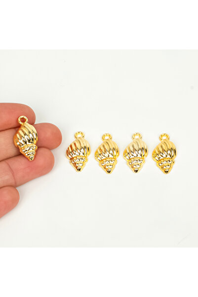 yfhobi 1 Adet - 25 mm İstiridye Deniz Kabuğu Desenli Uç, Charm Uç, Altın Kapl...