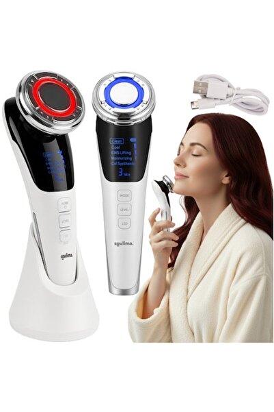 Soulima Aparat de masaj facial profesional 5 în 1 — EMS, LED, cald/rece, lifting și hidratare
