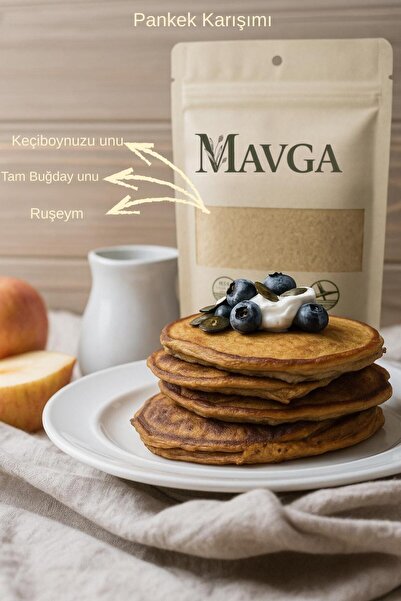 MAVGA Tam Buğday Unlu Pankek Karışımı 250 g (Katkısız – Bebekler İçin Yaşa Uygun)