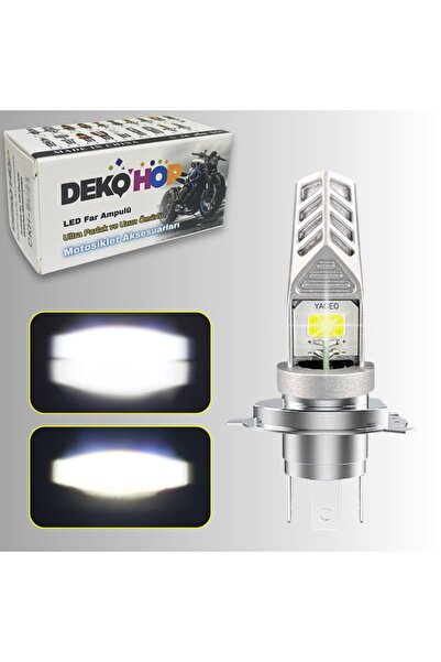 DEKOHOP H4 Motosiklet LED Ampul ve LED Işık 12-24V Beyaz Yüksek Metal Gövde 1...