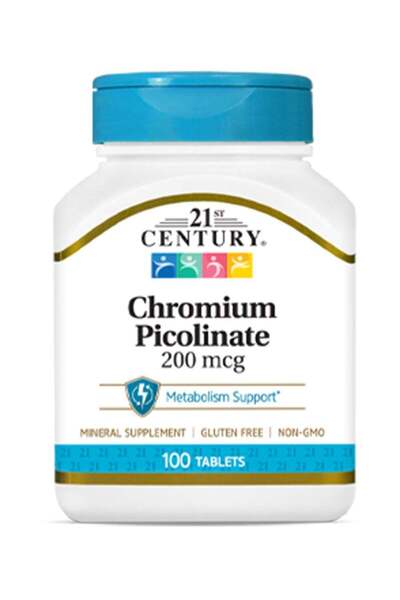 21st Century بيكولينات الكروم 200 ميكروجرام، 100 قرص