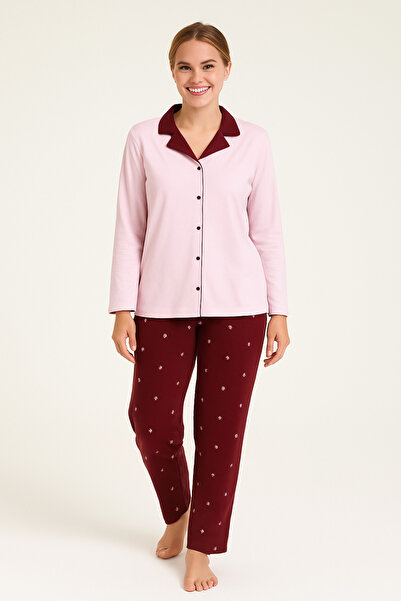 Mutlu City Women's Milan Fabric Comfortable Fit Buttoned Soft Pajama Set 4982