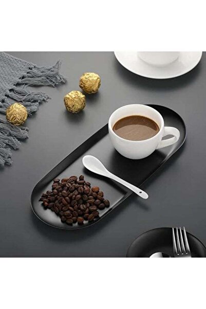 Generic Oval Iron Plate Black 23 x 9.5cm