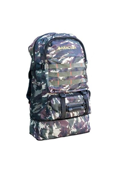 Baracuda Rucsac de pescuit B16, cu volum variabil 50 sau 60 litri, camuflaj verde