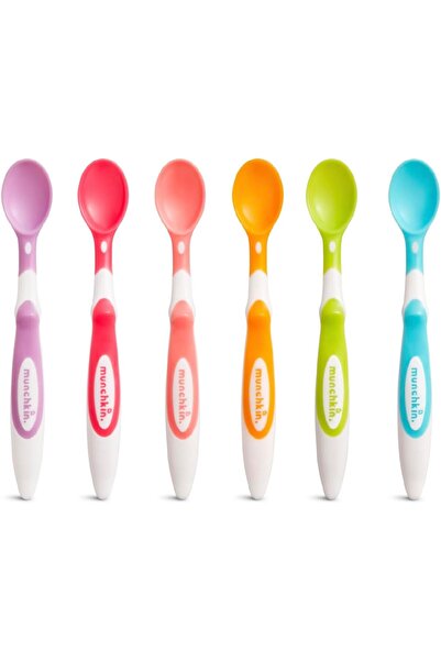 Munchkin ملاعق تغذية الأطفال ذات الأطراف الناعمة، متعددة الألوان - عبوة من 6 قطع