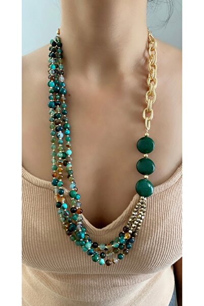 Takkı by Handan Akik taşı tasarım kolye.