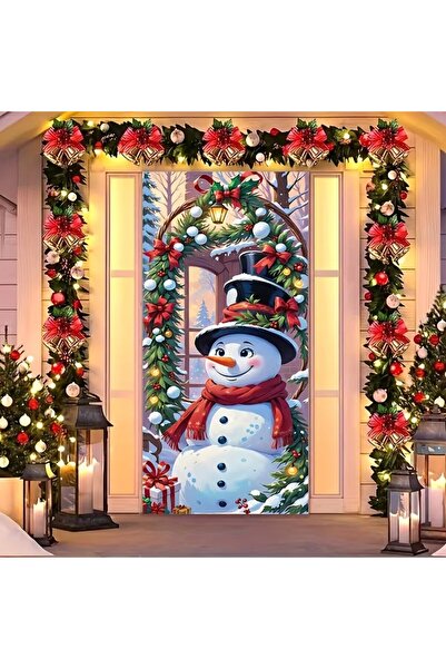 PROMISEBACKDROP2 زينة باب مرنة مقاس 190×75 سم، غطاء باب من القماش، ديكور عيد ...