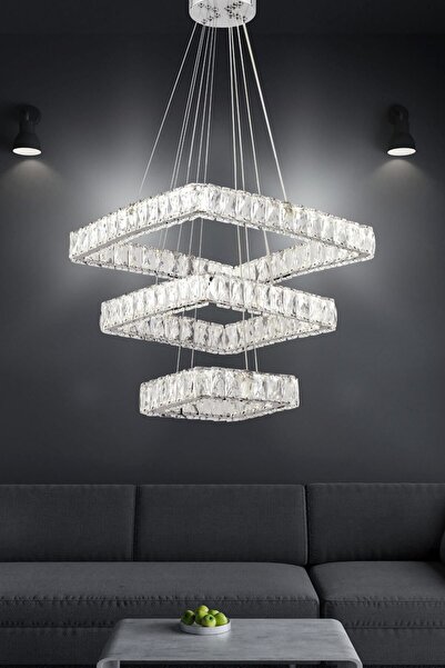 aydın home light Maya Özel Seri Sarkıt Kristal Avize - Yuvarlak Taşlı Avize -...