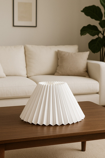 EvLight Pleated White Lampshade Head