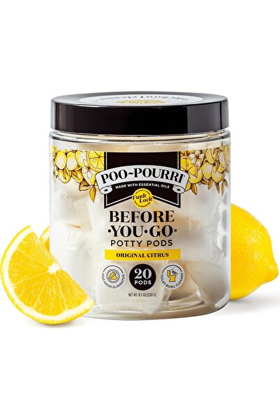 Poo-Pourri Potty Pods Before-You-Go, Original Citrus, 20 Toilet Pods (Lemon, Bergamot & Lemongrass)