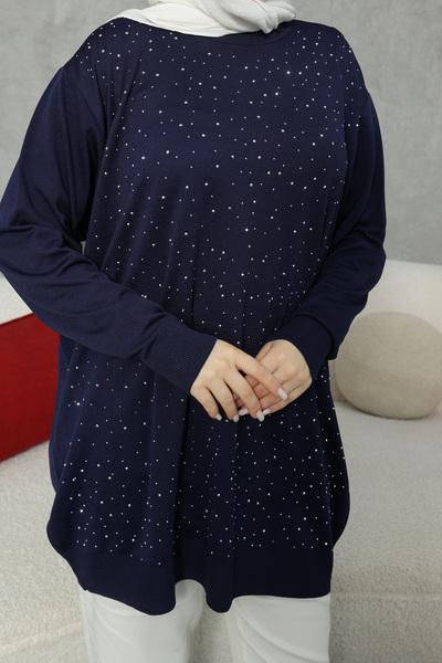 NEW DAĞ Stone Detailed Oversized Knitwear Tunic