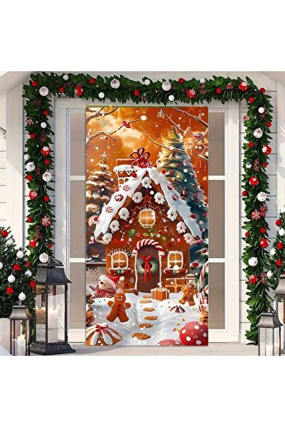 PROMISEBACKDROP2 زينة باب مرنة مقاس 190×75 سم، غطاء باب من القماش، ديكور عيد ...